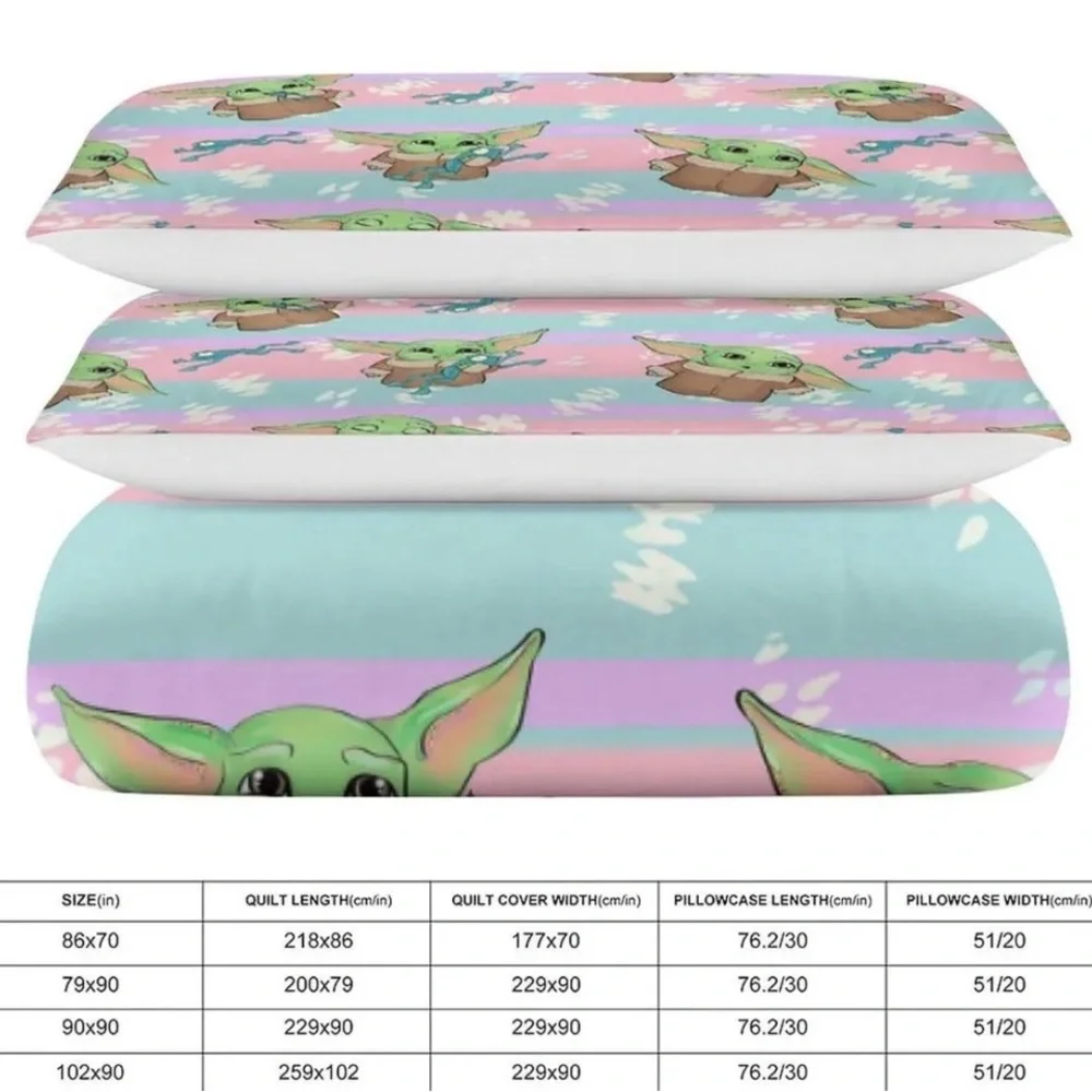 Baby YODA FULL Size Duvet Cover Set- 3 Piece Bed Set for Boys Girls
